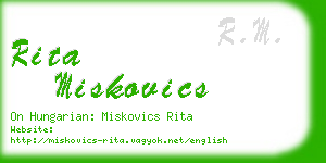 rita miskovics business card
